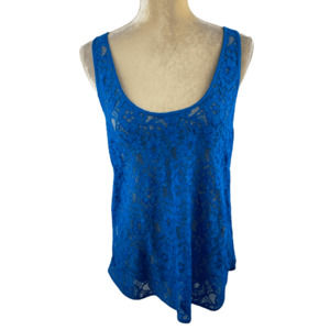 Trouve women's blue lace tank top size M